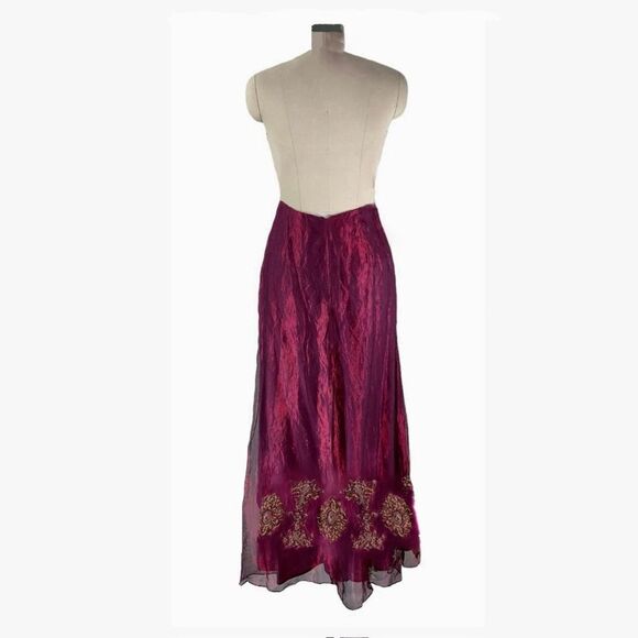 NICOLE MILLER Collection Vintage Embroidered Sequin Purple Skirt Size 6 - Picture 1 of 14